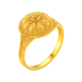 22K Gold Filigree Carved Baby Ring